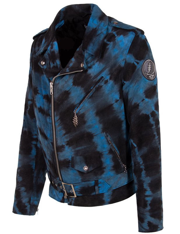 Schott NYC Ice Blue Grateful Dead Men Perfecto Motorcycle Jacket - Dudes Boutique