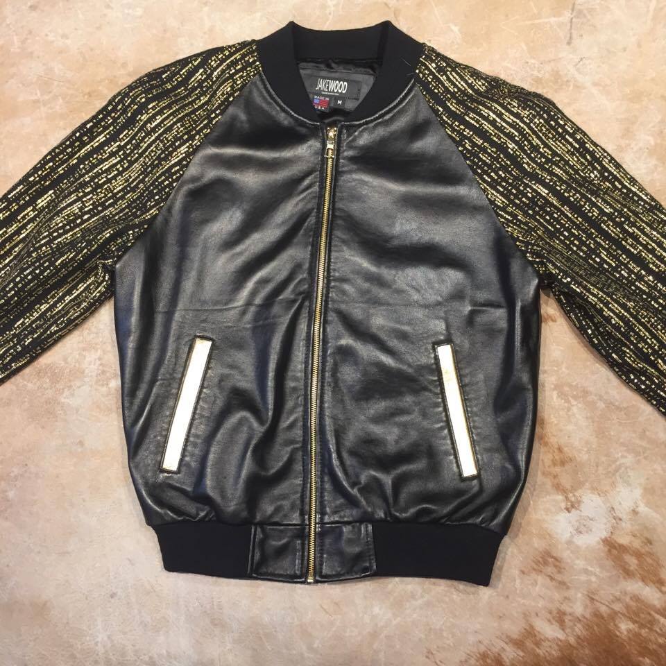 Jakewood Gold Gloss Sleek Bomber Jacket - Dudes Boutique