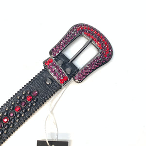 b.b. Simon Red Purple Fully Loaded Crystal Belt - Dudes Boutique