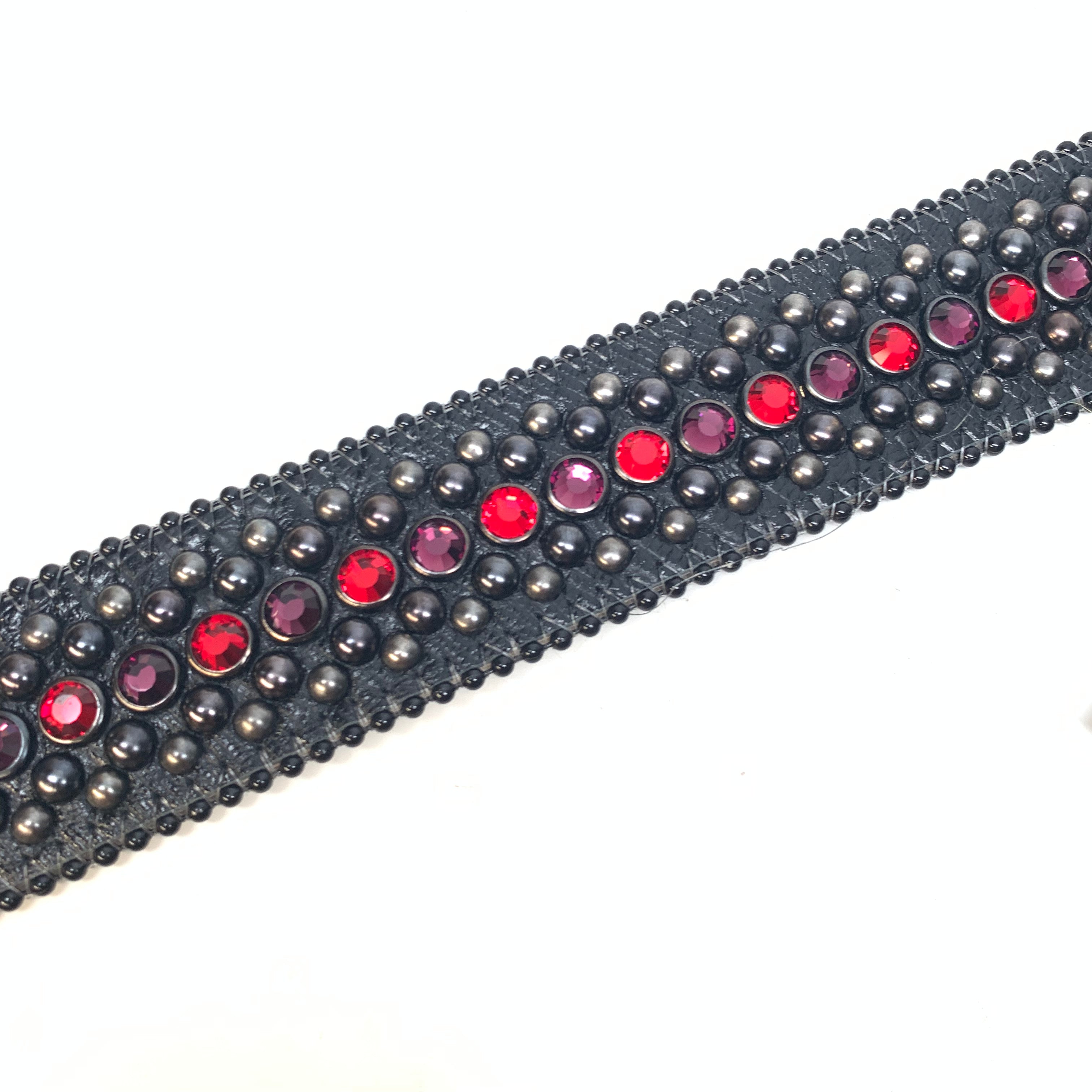 b.b. Simon Red Purple Fully Loaded Crystal Belt – Dudes Boutique