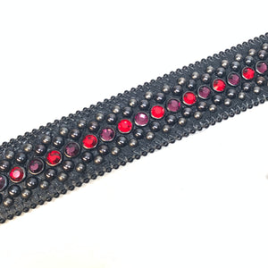 b.b. Simon Red Purple Fully Loaded Crystal Belt - Dudes Boutique