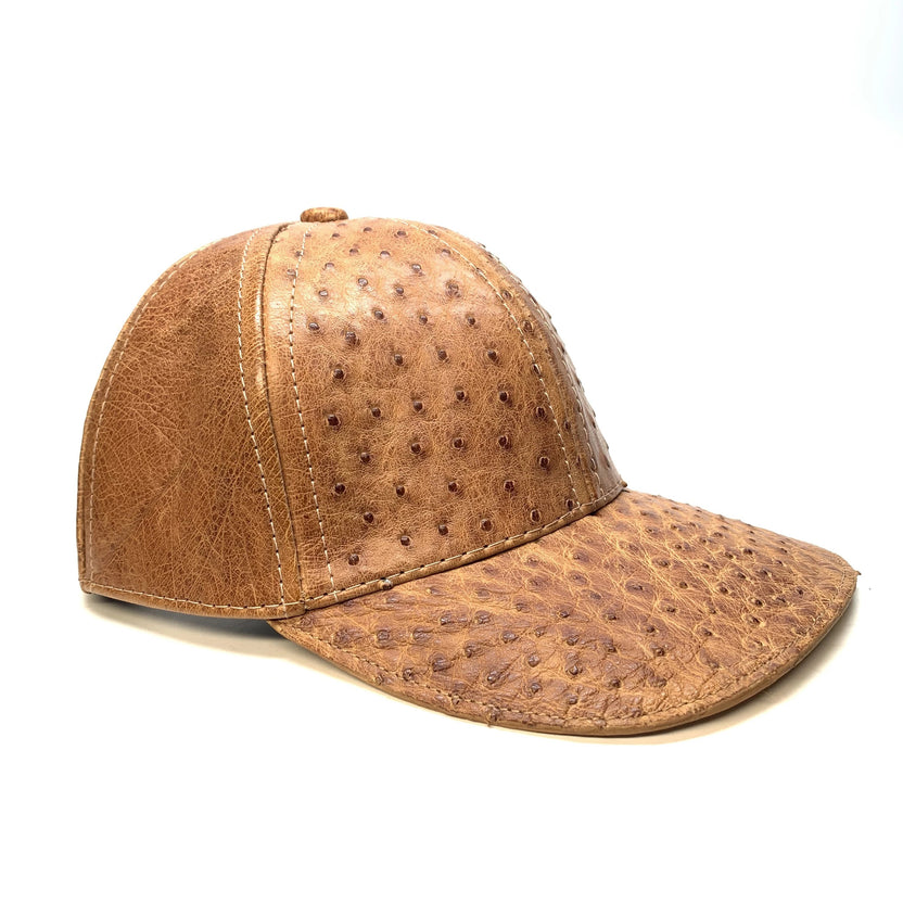 Kashani Ostrich Quill Cognac Strap-back Hat – Dudes Boutique