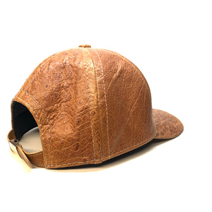 Kashani Ostrich Quill Cognac Strap-back Hat - Dudes Boutique