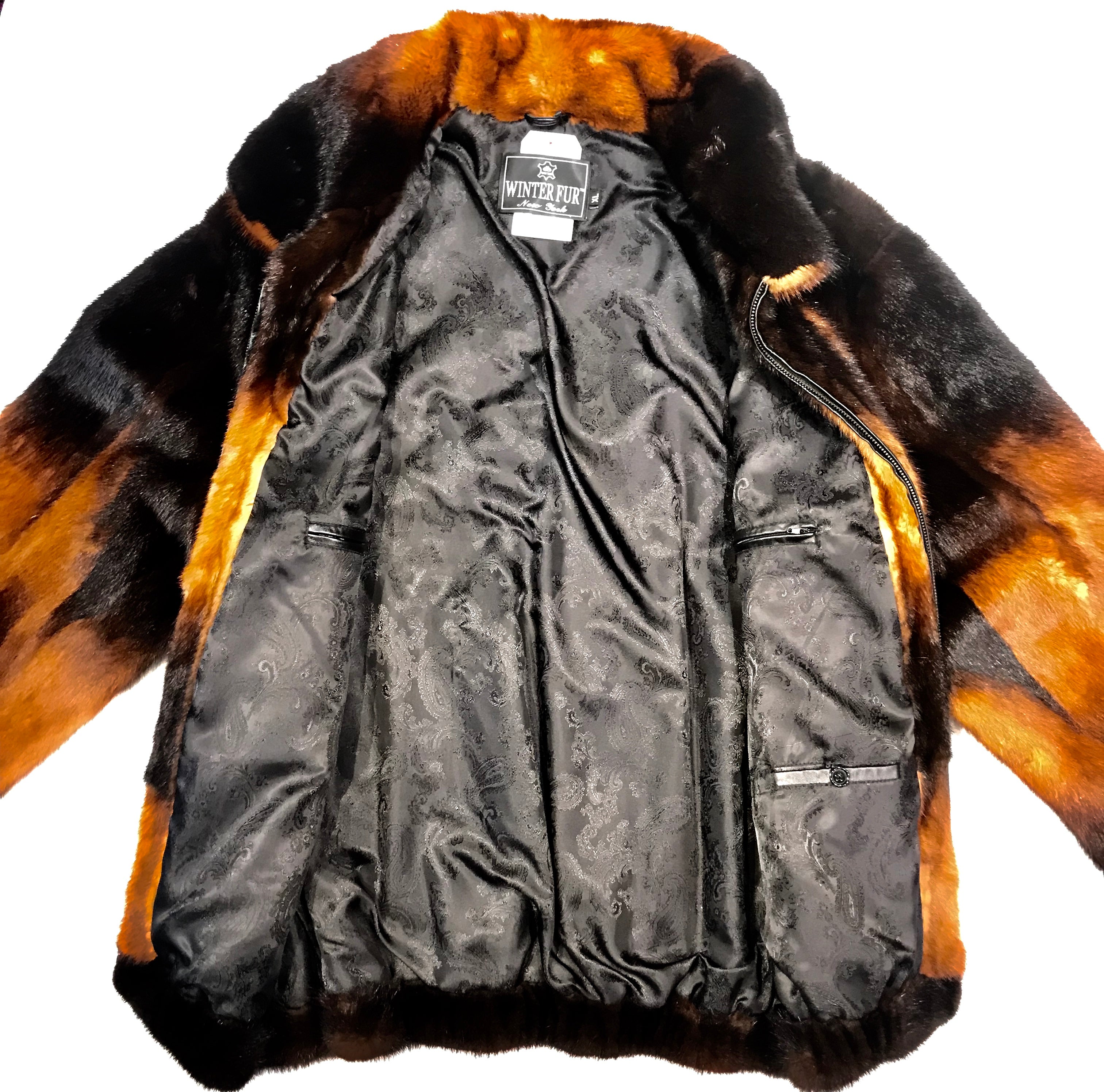 Kashani Cognac Full Mink Fur Coat - Dudes Boutique