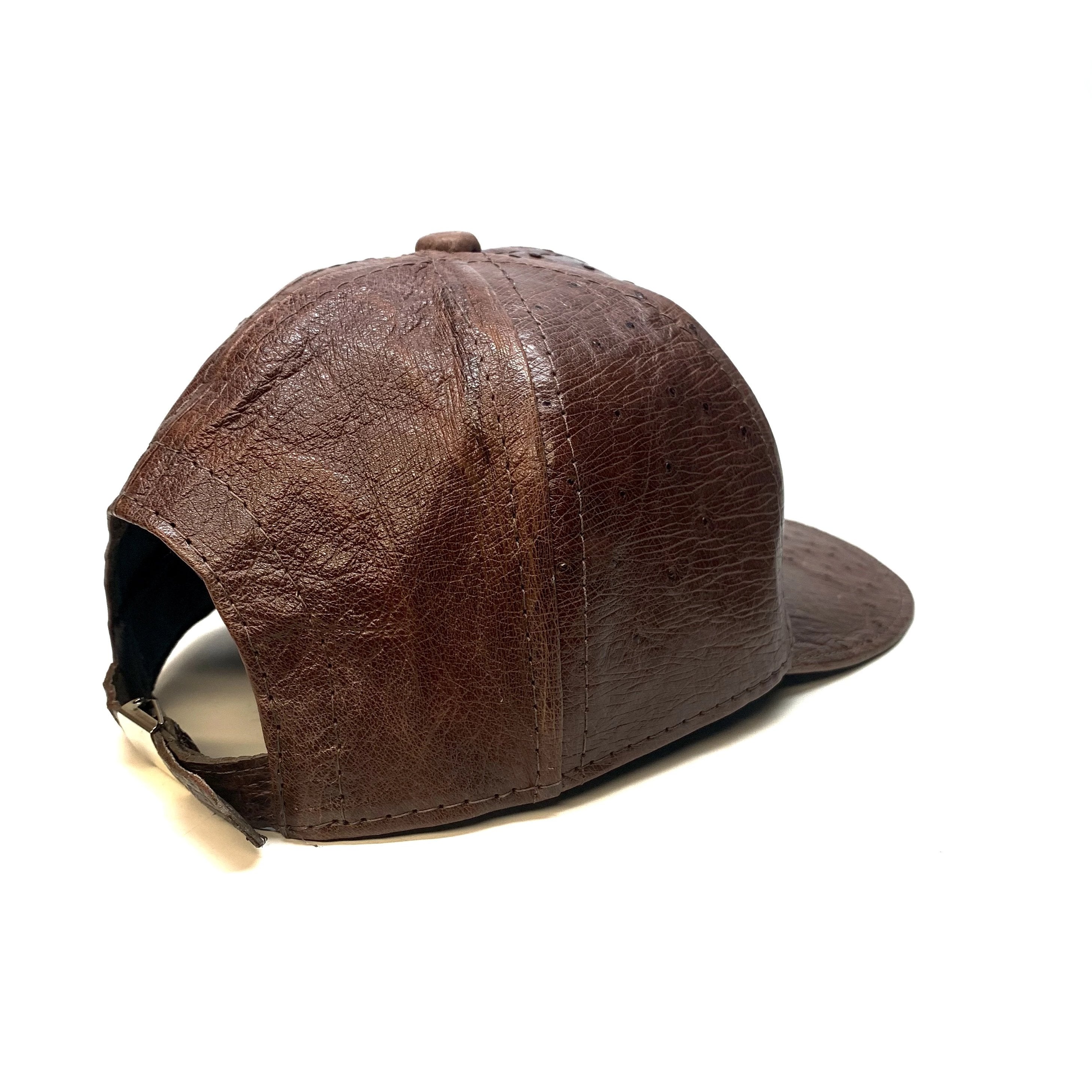 Kashani Ostrich Quill Chocolate Brown Strap-back Hat - Dudes Boutique