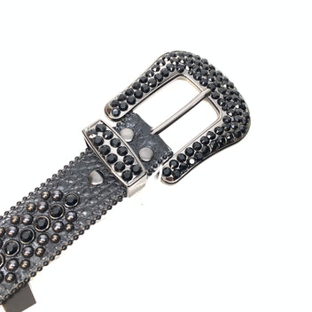 b.b. Simon All Black Fully Loaded Crystal Belt – Dudes Boutique