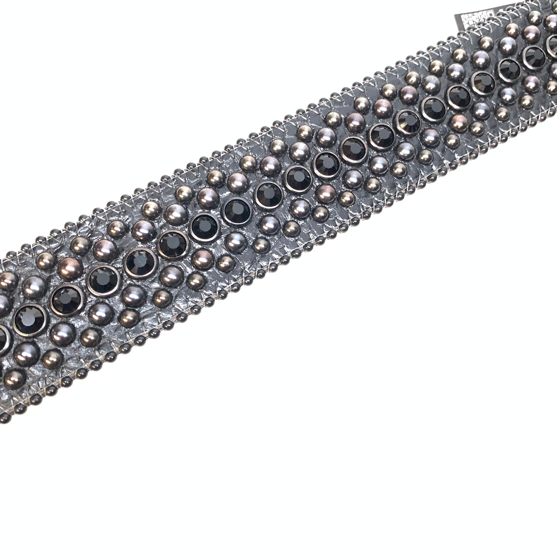 b.b. Simon All Black Fully Loaded Crystal Belt - Dudes Boutique