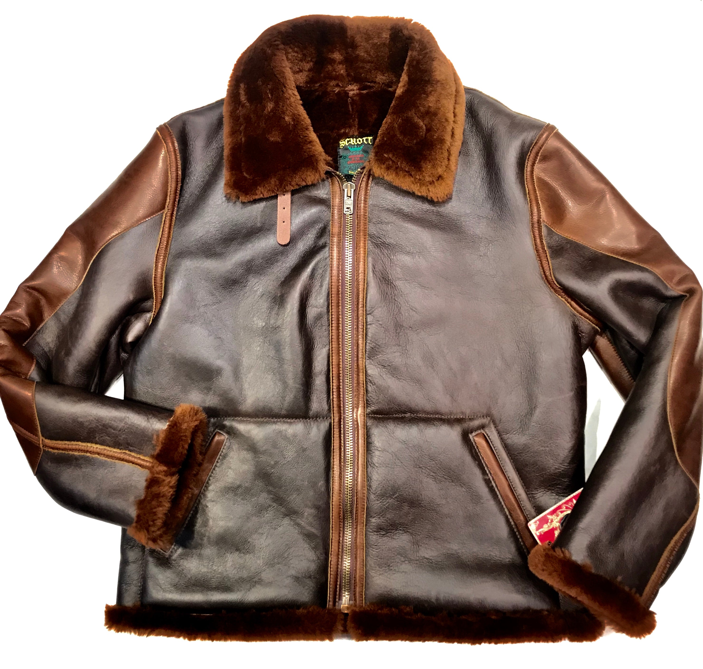 Schott sheepskin online jacket