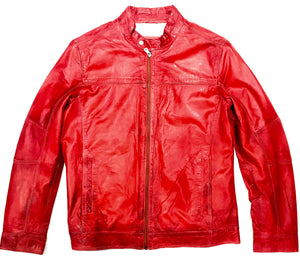 Missani Le Collezioni Men's Red Lambskin Leather Jacket - Dudes Boutique