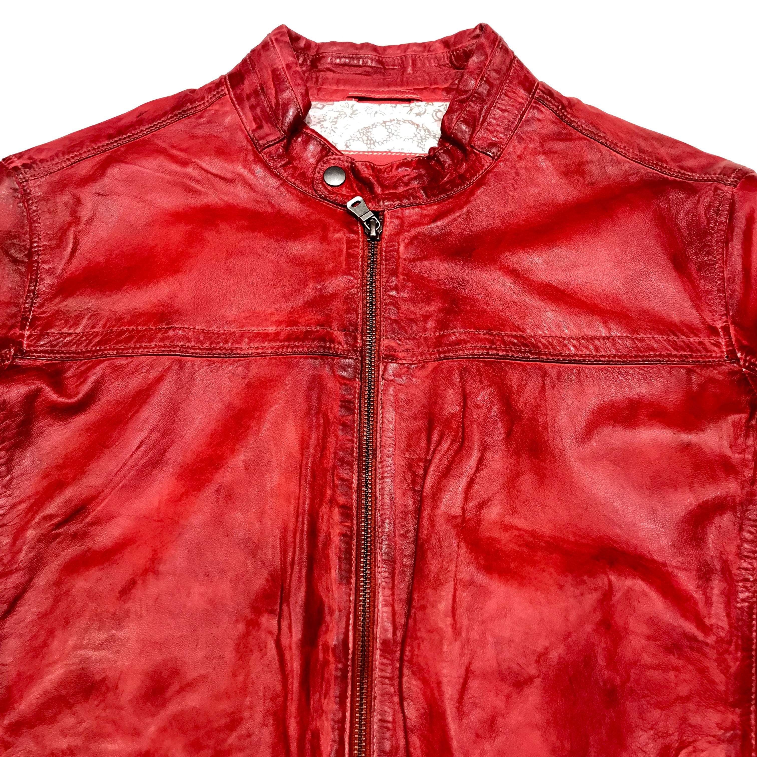 Missani Le Collezioni Men's Red Lambskin Leather Jacket - Dudes Boutique