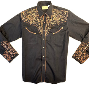 Scully Western Longhorn Bull Long Sleeve Shirt - Dudes Boutique