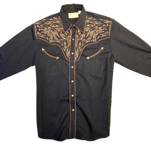 Scully Western Longhorn Bull Long Sleeve Shirt - Dudes Boutique