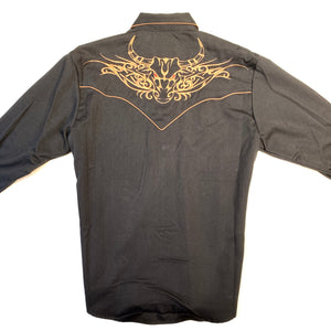 Scully Western Longhorn Bull Long Sleeve Shirt - Dudes Boutique