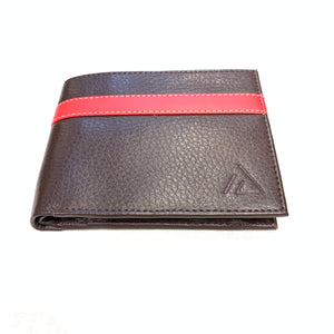 Ace Red Stripe Leather Bi-fold Wallet - Dudes Boutique