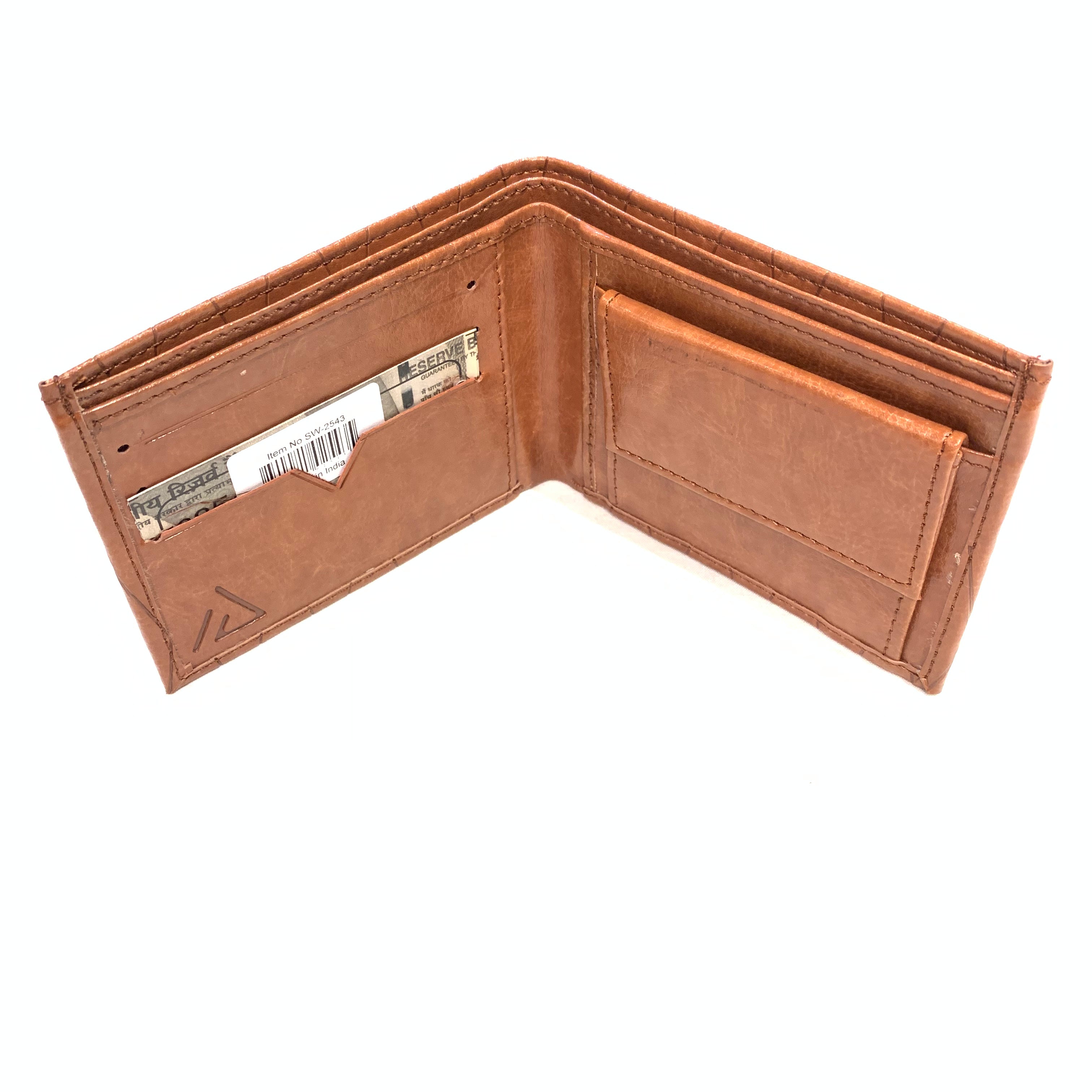 Ace Caramel Wax Leather Bi-fold Wallet - Dudes Boutique