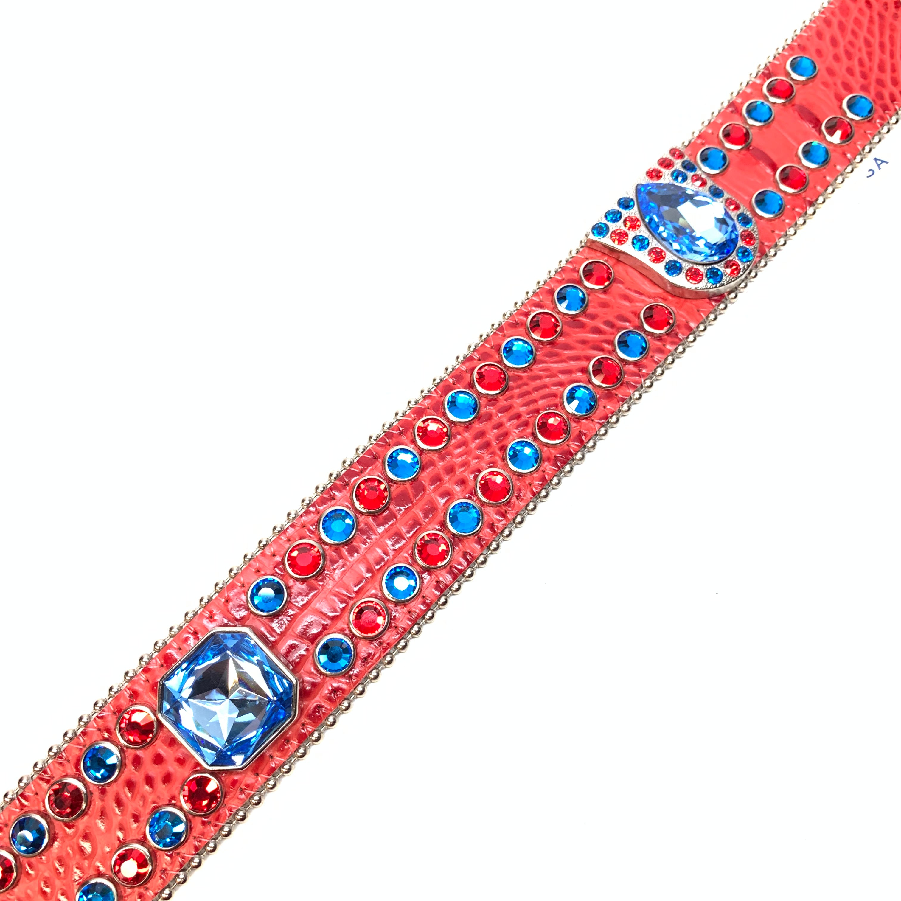 b.b. Simon Skull Red Blue Double Row Belt – Dudes Boutique