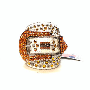 b.b. Simon 'White Fire' Studded Crystal Belt - Dudes Boutique