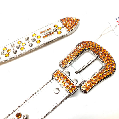 b.b. Simon 'White Fire' Studded Crystal Belt - Dudes Boutique