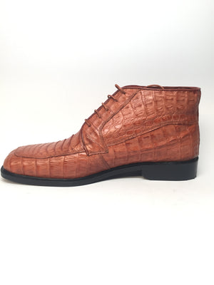 Los Altos Lace-Up Crocodile Dress Boots - Dudes Boutique