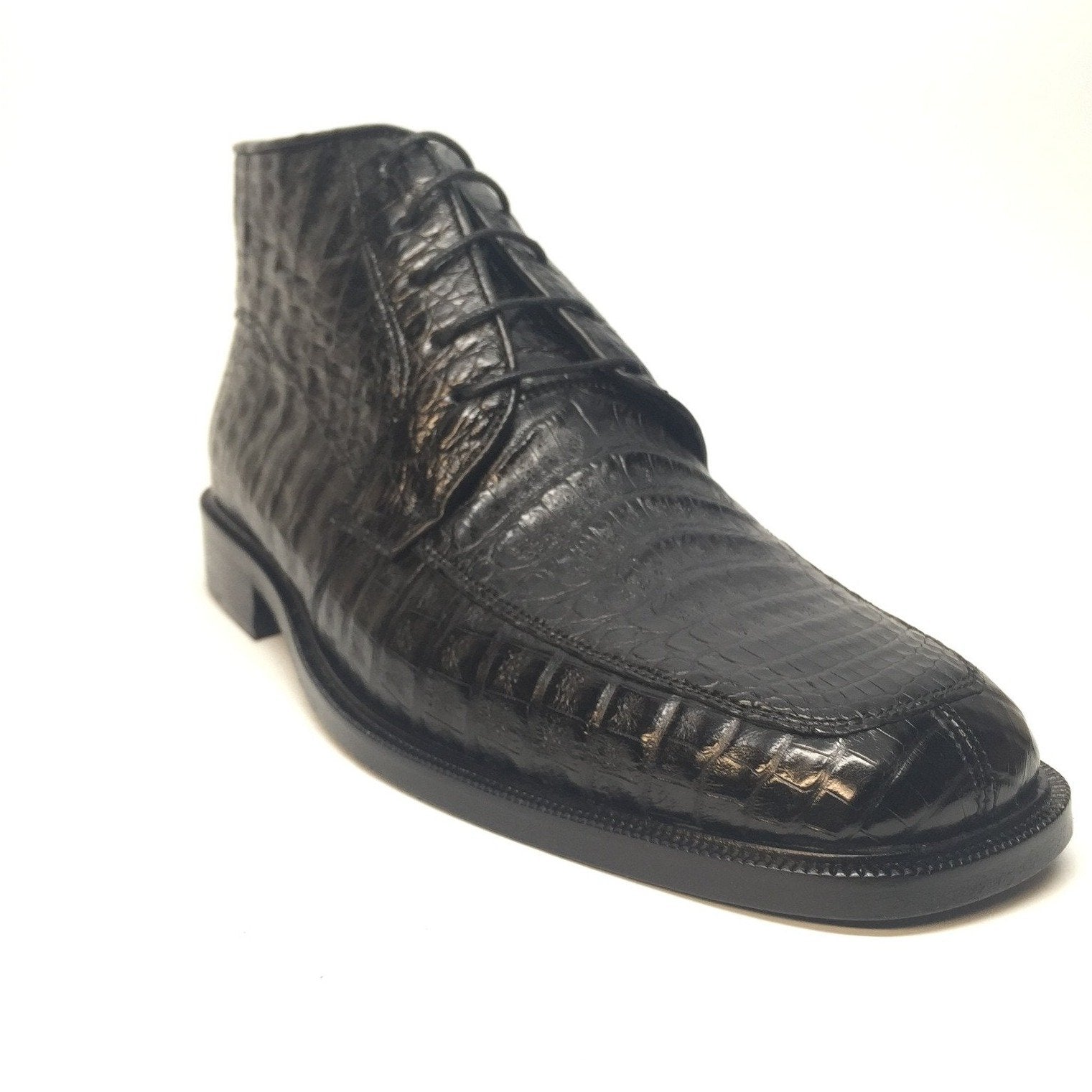 Los Altos Lace-Up Crocodile Dress Boots - Dudes Boutique