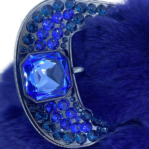 b.b. Simon Royal Blue Fur Swarovski Crystal Belt - Dudes Boutique