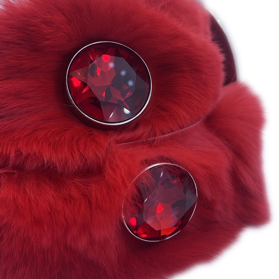 b.b. Simon Blood Red Fur Crystal Belt - Dudes Boutique