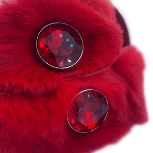 b.b. Simon Blood Red Fur Crystal Belt - Dudes Boutique