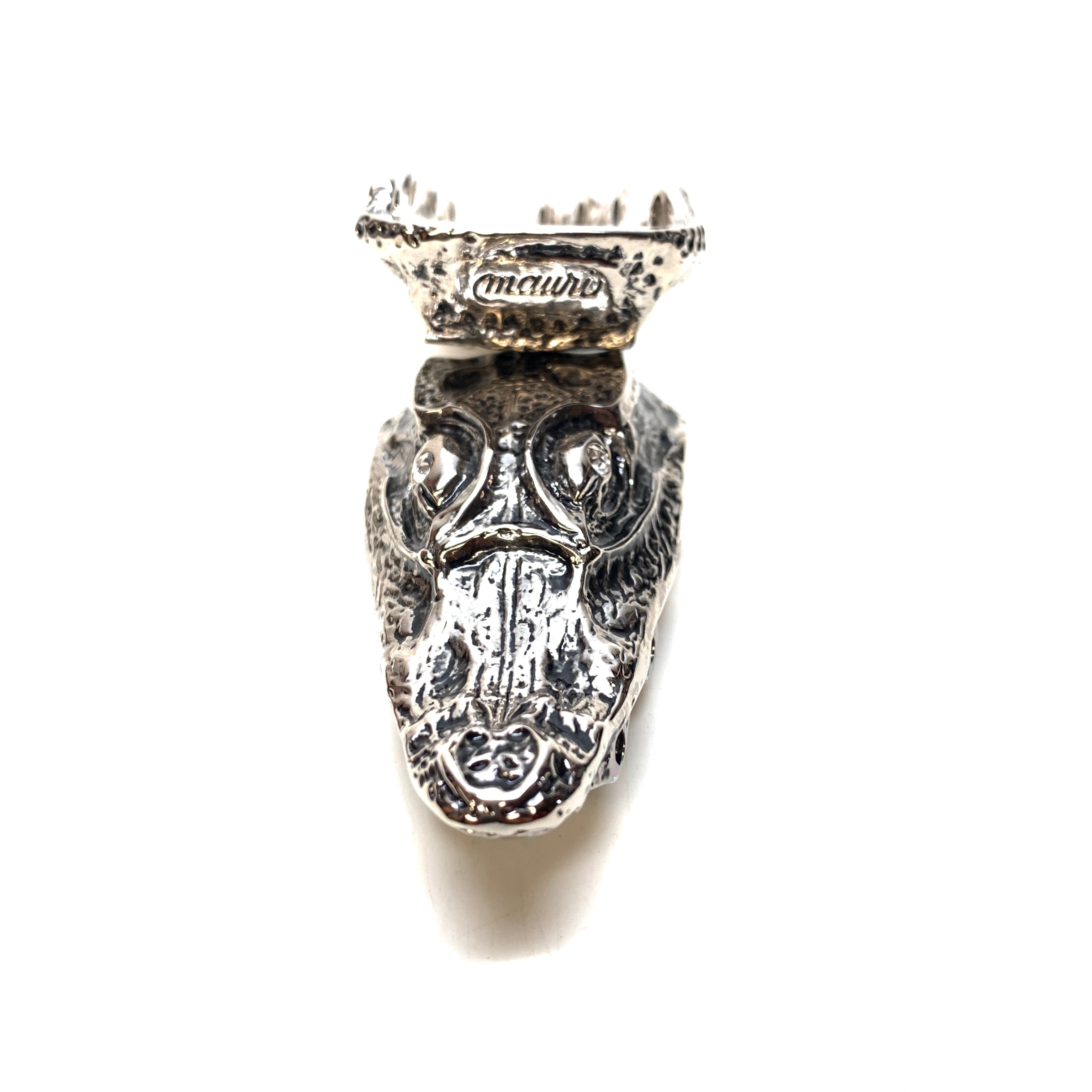 Mauri "Crystal Eye" Silver Gator Head Lace Holders - Dudes Boutique