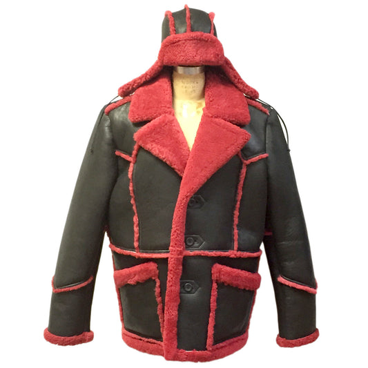 Jakewood - 4900 Double Breasted Sheepskin Military Style Shearling Jacket - Dudes Boutique