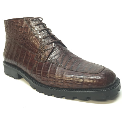 Los Altos All-Over Crocodile Belly Lace Up Ankle Boots - Dudes Boutique