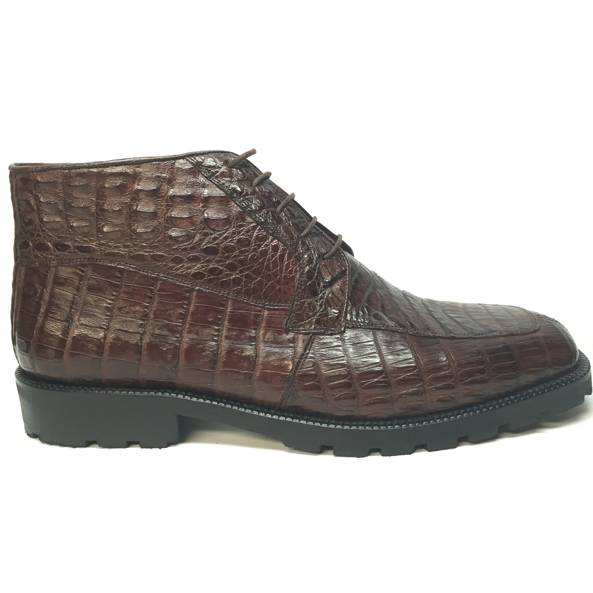 Los Altos All-Over Crocodile Belly Lace Up Ankle Boots - Dudes Boutique