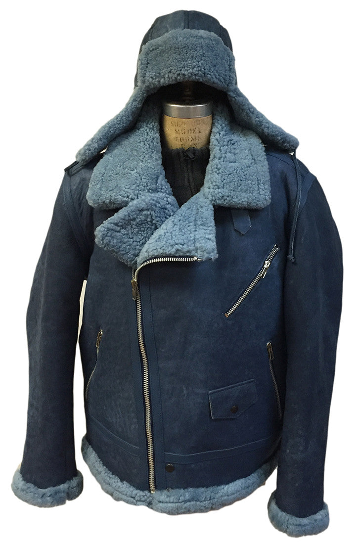 Jakewood - Shearling & Cow Racing Aviator Jacket - Dudes Boutique