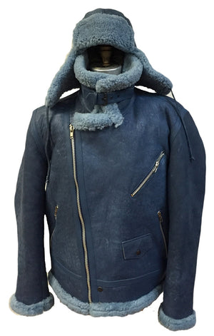 Jakewood - Shearling & Cow Racing Aviator Jacket - Dudes Boutique