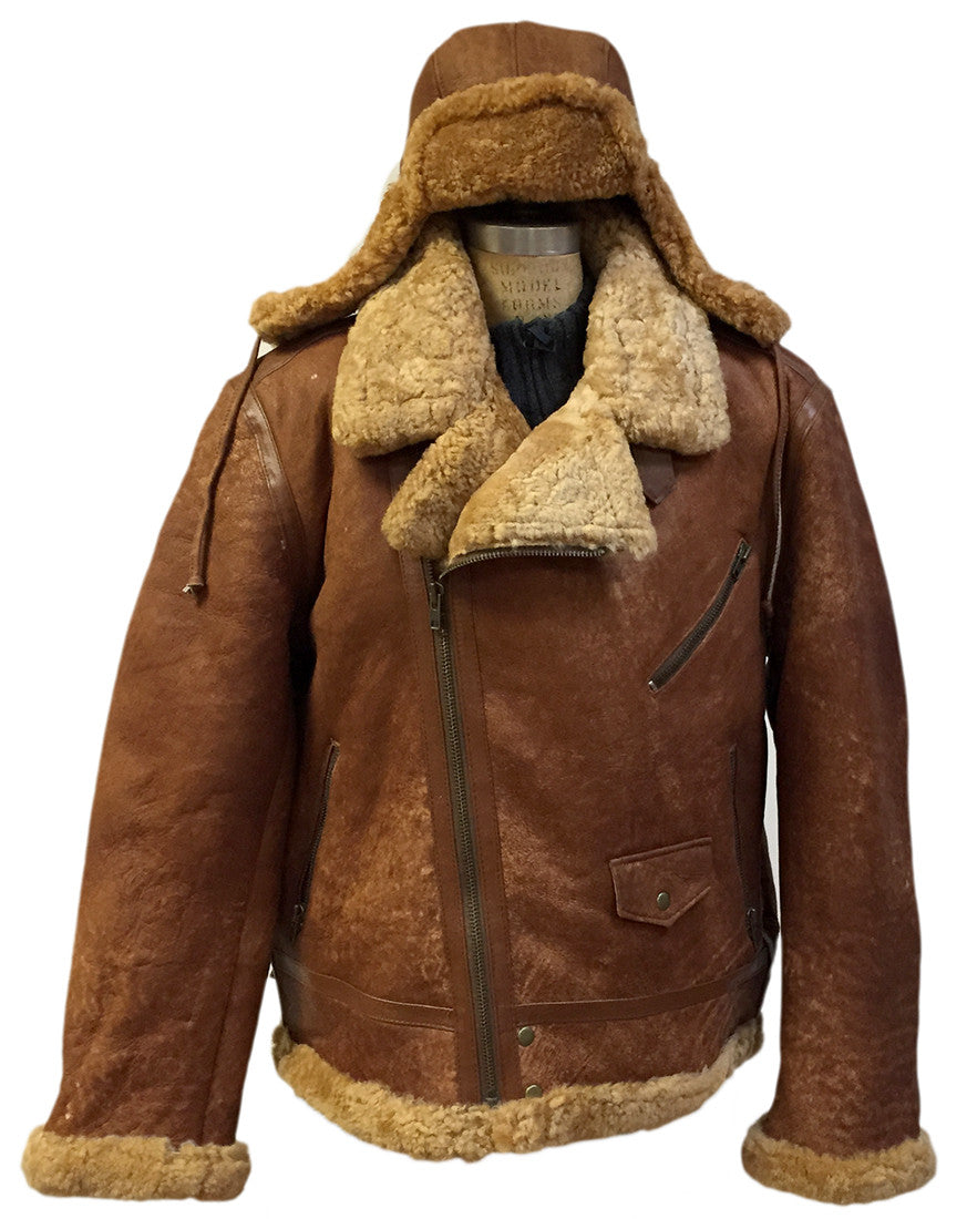 Jakewood - Shearling & Cow Racing Aviator Jacket - Dudes Boutique