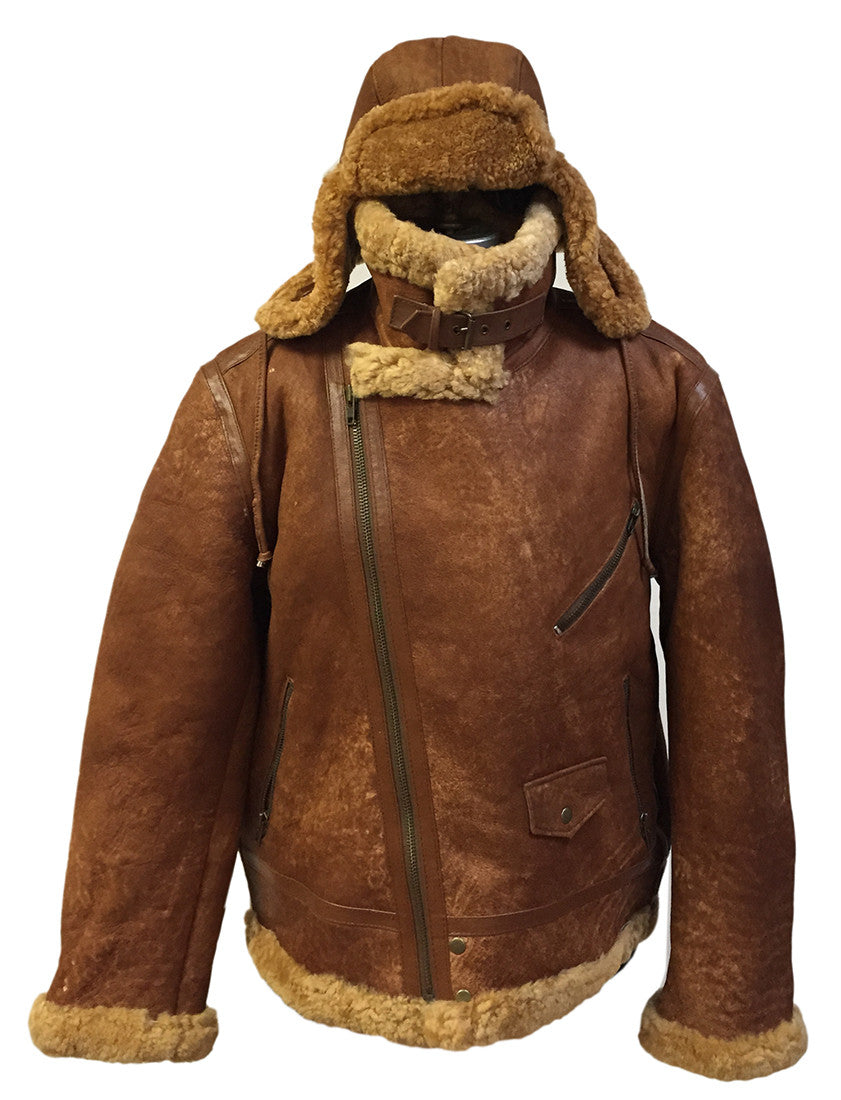 Jakewood - Shearling & Cow Racing Aviator Jacket - Dudes Boutique