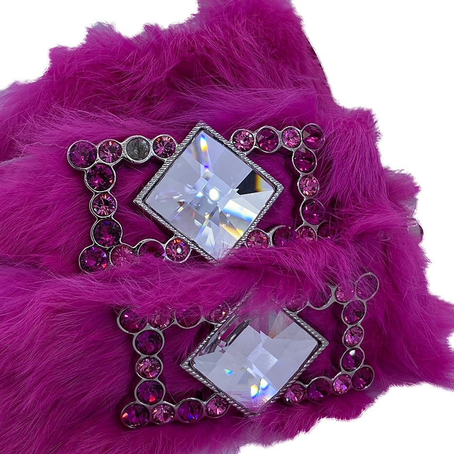 b.b. Simon Mega Magenta Fur Crystal Belt - Dudes Boutique