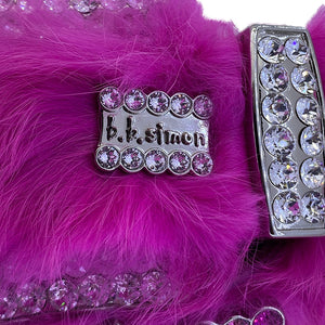 b.b. Simon Mega Magenta Fur Crystal Belt - Dudes Boutique