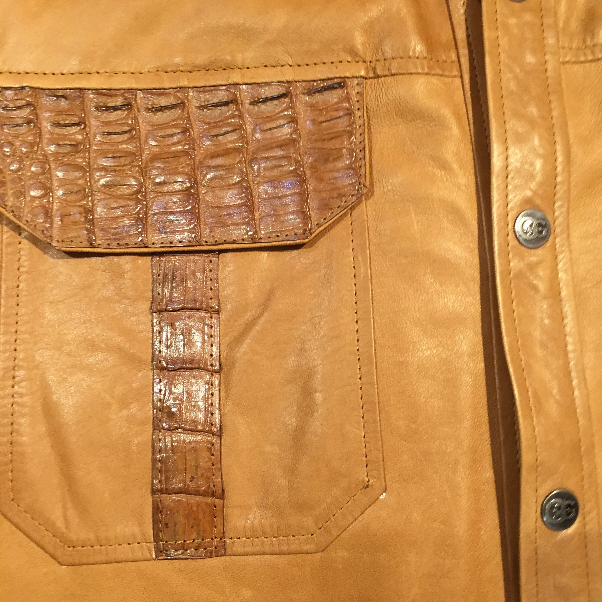 Kashani Lambskin Button-Up Shirt w/ Gator Pockets - Dudes Boutique