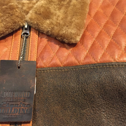 Jakewood Alaska brown and tan sheepskin shearling jacket
