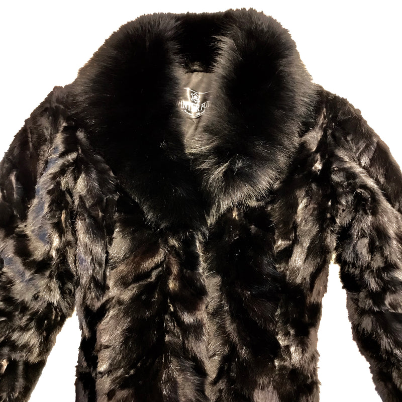 Kashani Ladies Black Bomber Mink Fur Coat - Dudes Boutique