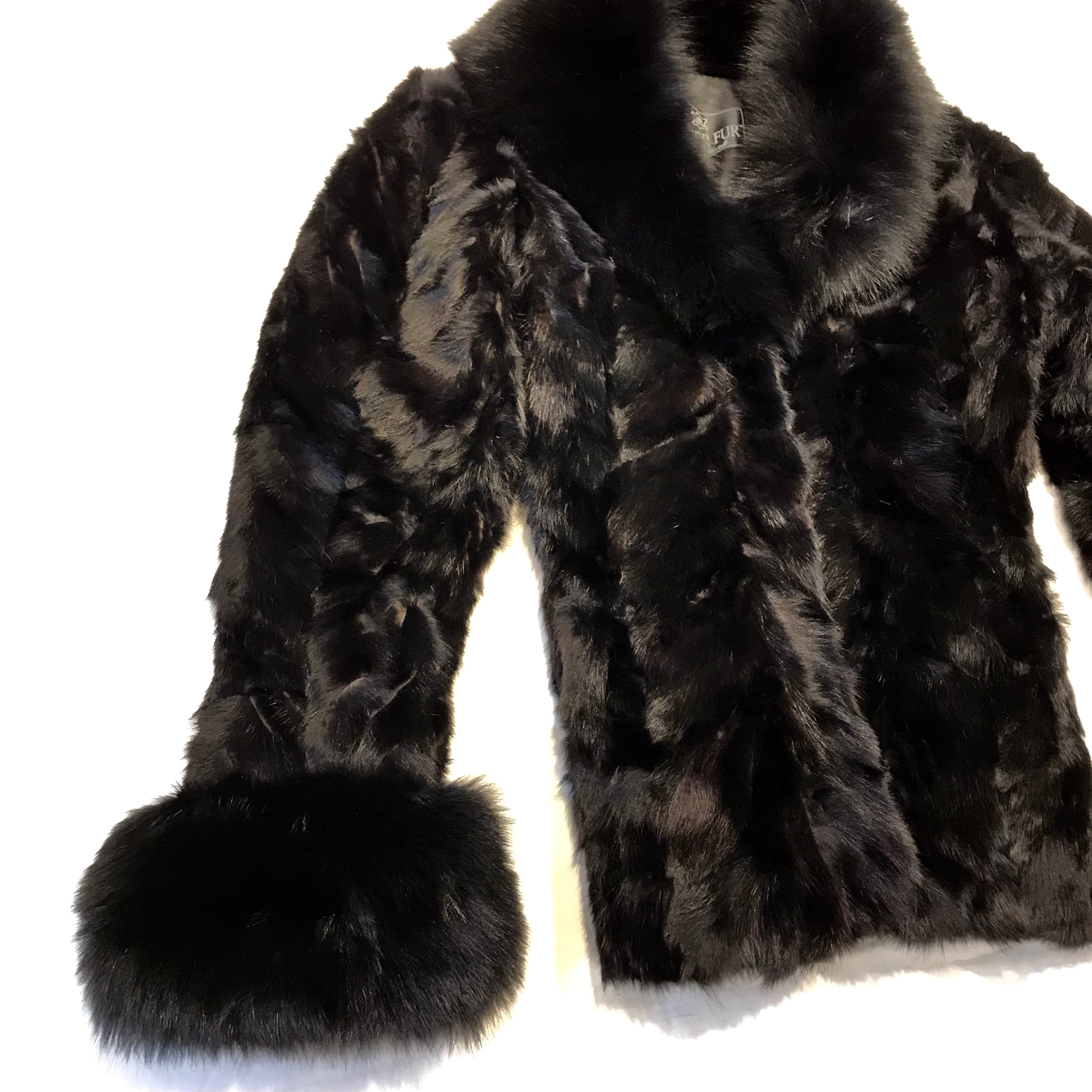 Kashani Ladies Black Bomber Mink Fur Coat - Dudes Boutique