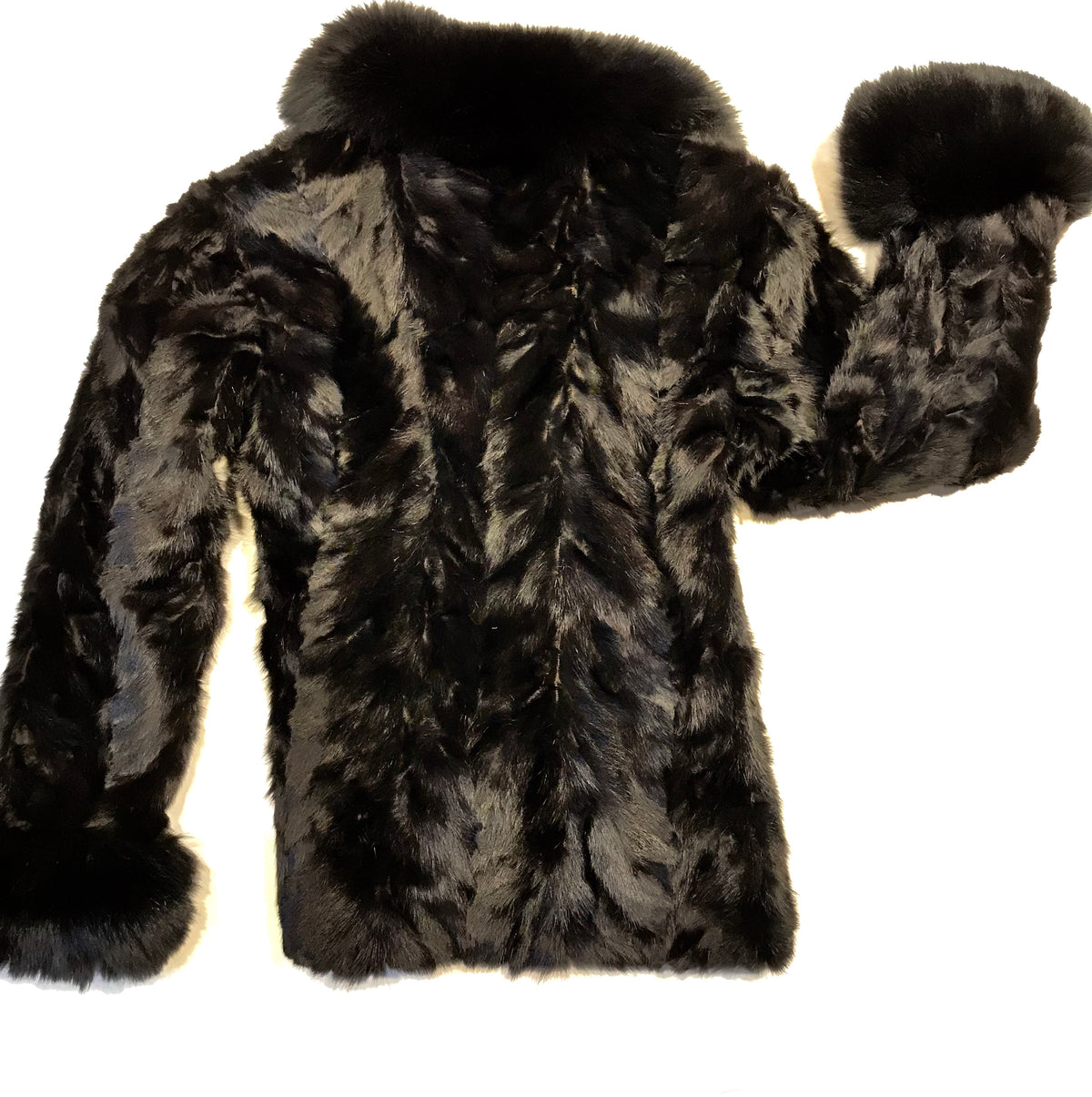 Kashani Ladies Black Bomber Mink Fur Coat - Dudes Boutique