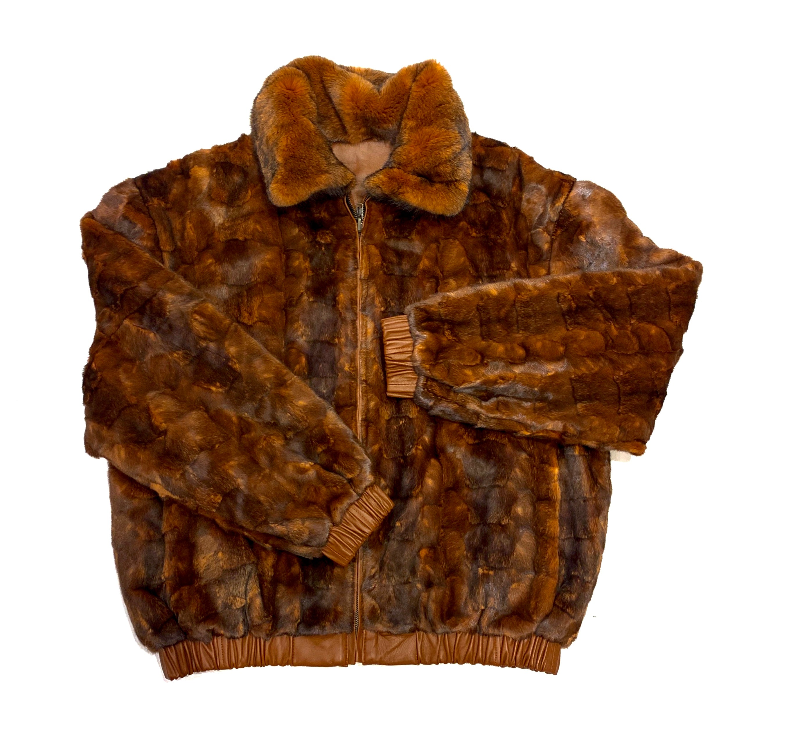 Kashani Men's Cognac Reversible Leather Mink Coat - Dudes Boutique