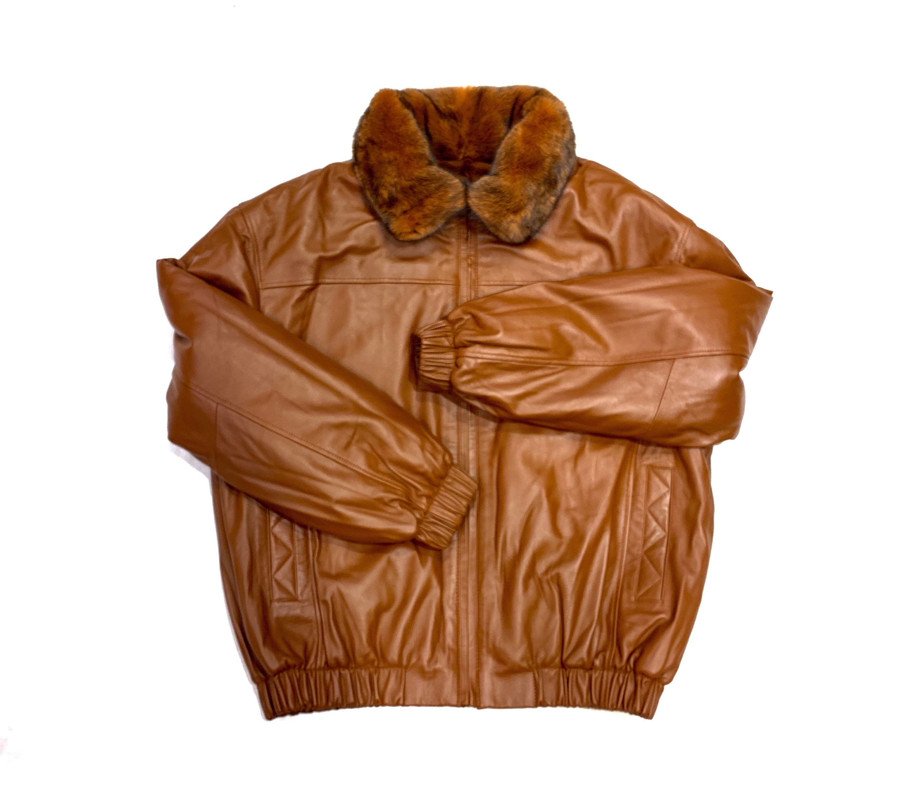 Kashani Men's Cognac Reversible Leather Mink Coat - Dudes Boutique