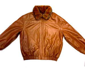 Kashani Men's Cognac Reversible Leather Mink Coat - Dudes Boutique