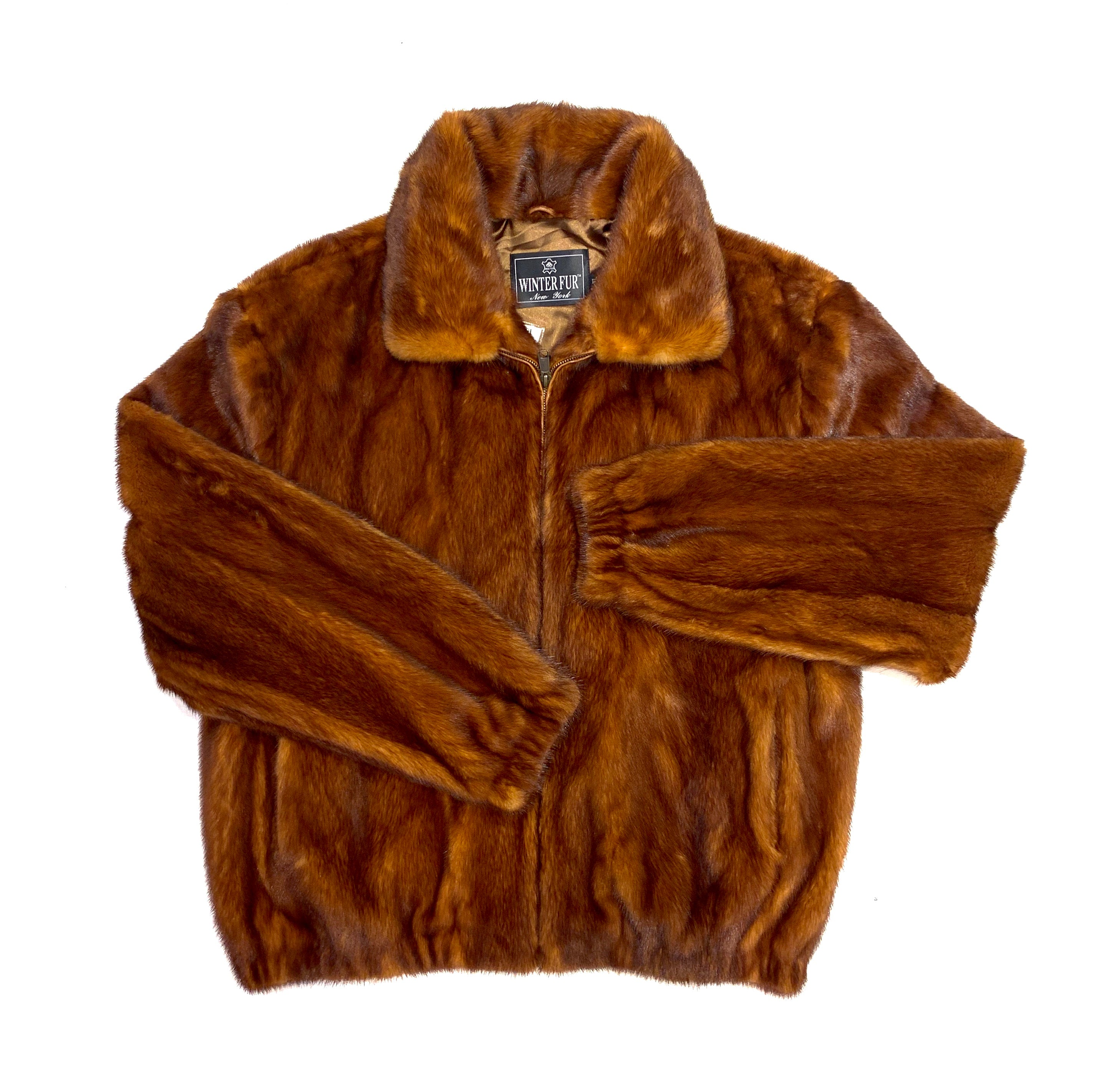 Kashani Men's Cognac Full Mink Fur Coat - Dudes Boutique