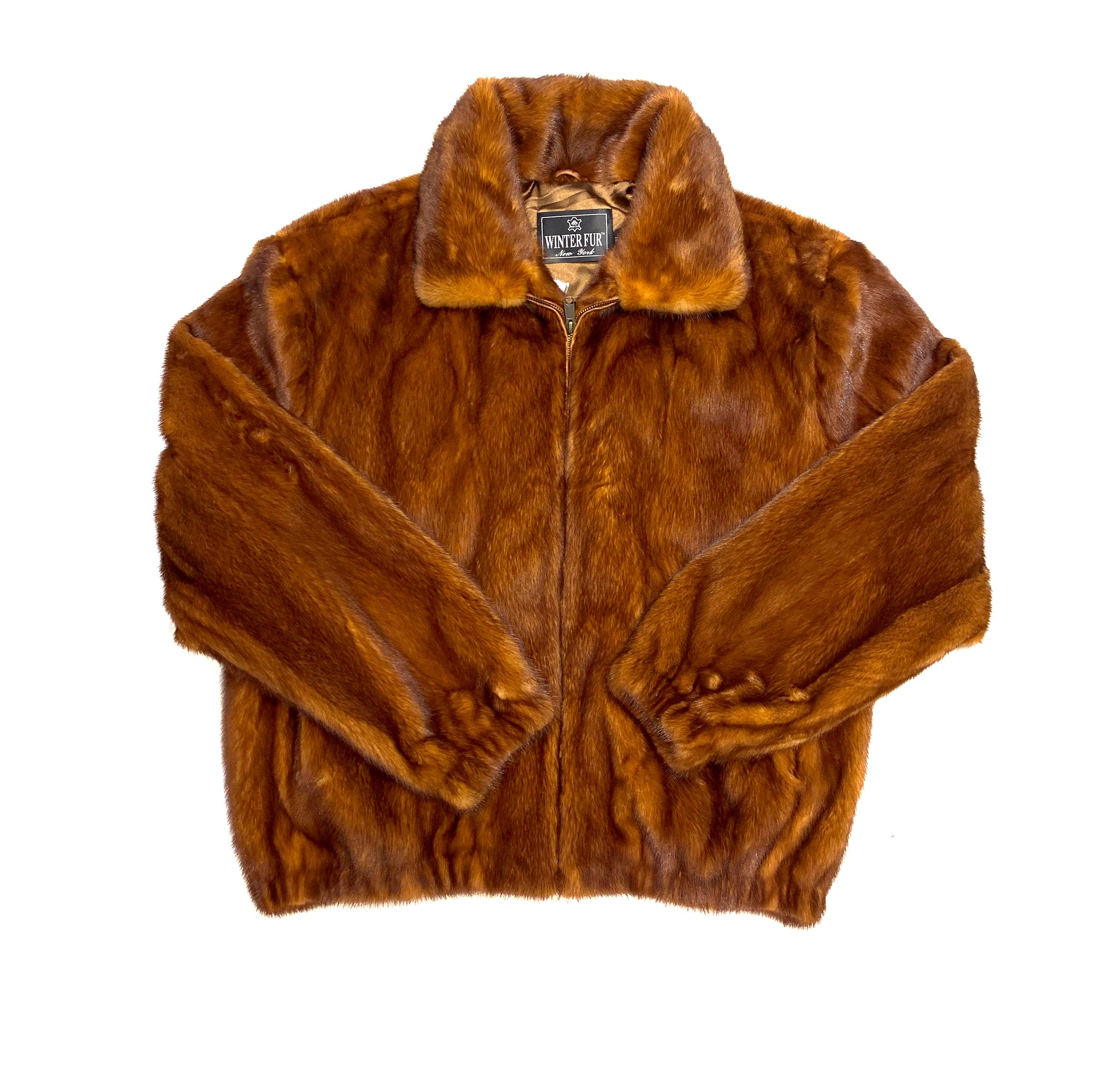 Kashani Men's Cognac Full Mink Fur Coat - Dudes Boutique