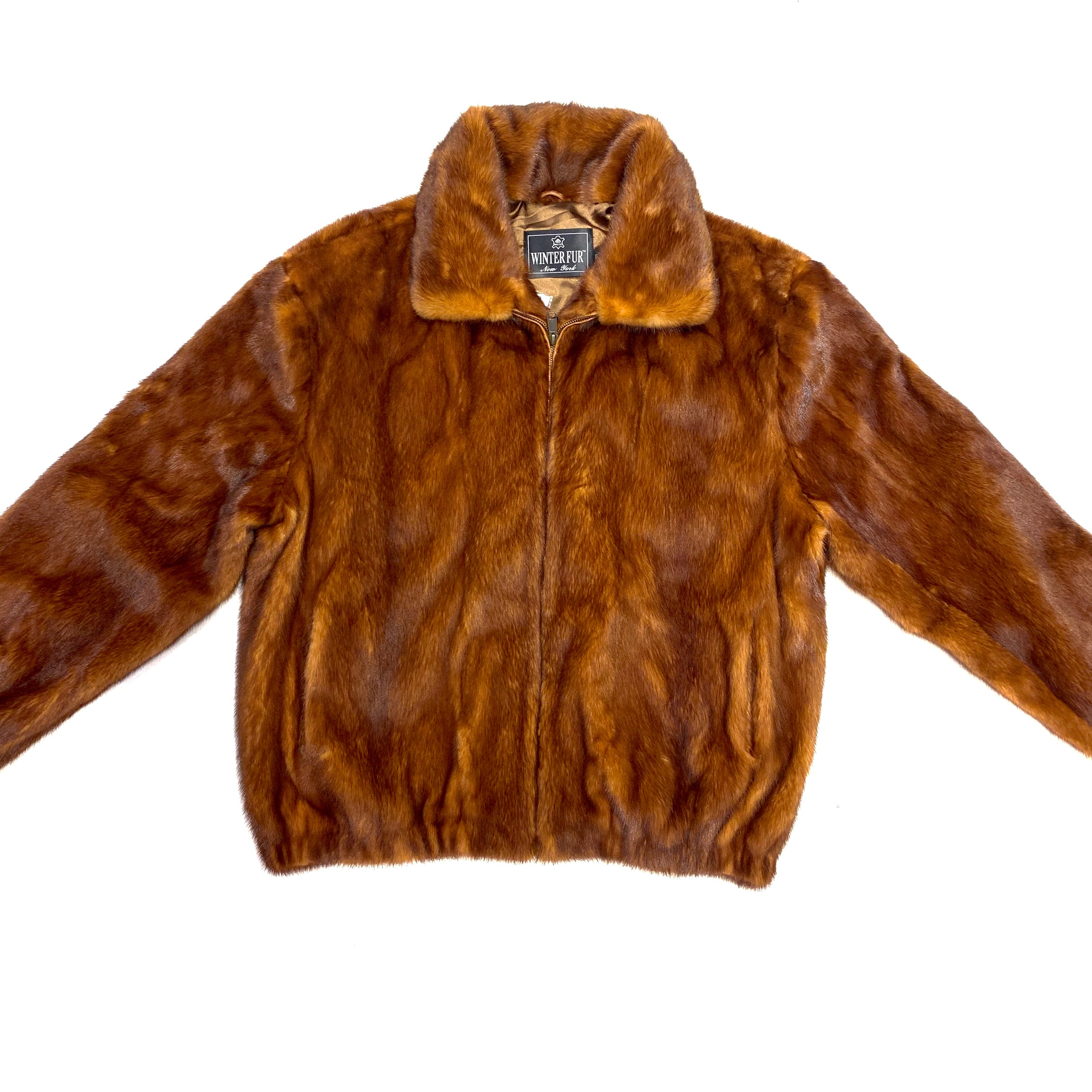 Kashani Men's Cognac Full Mink Fur Coat - Dudes Boutique