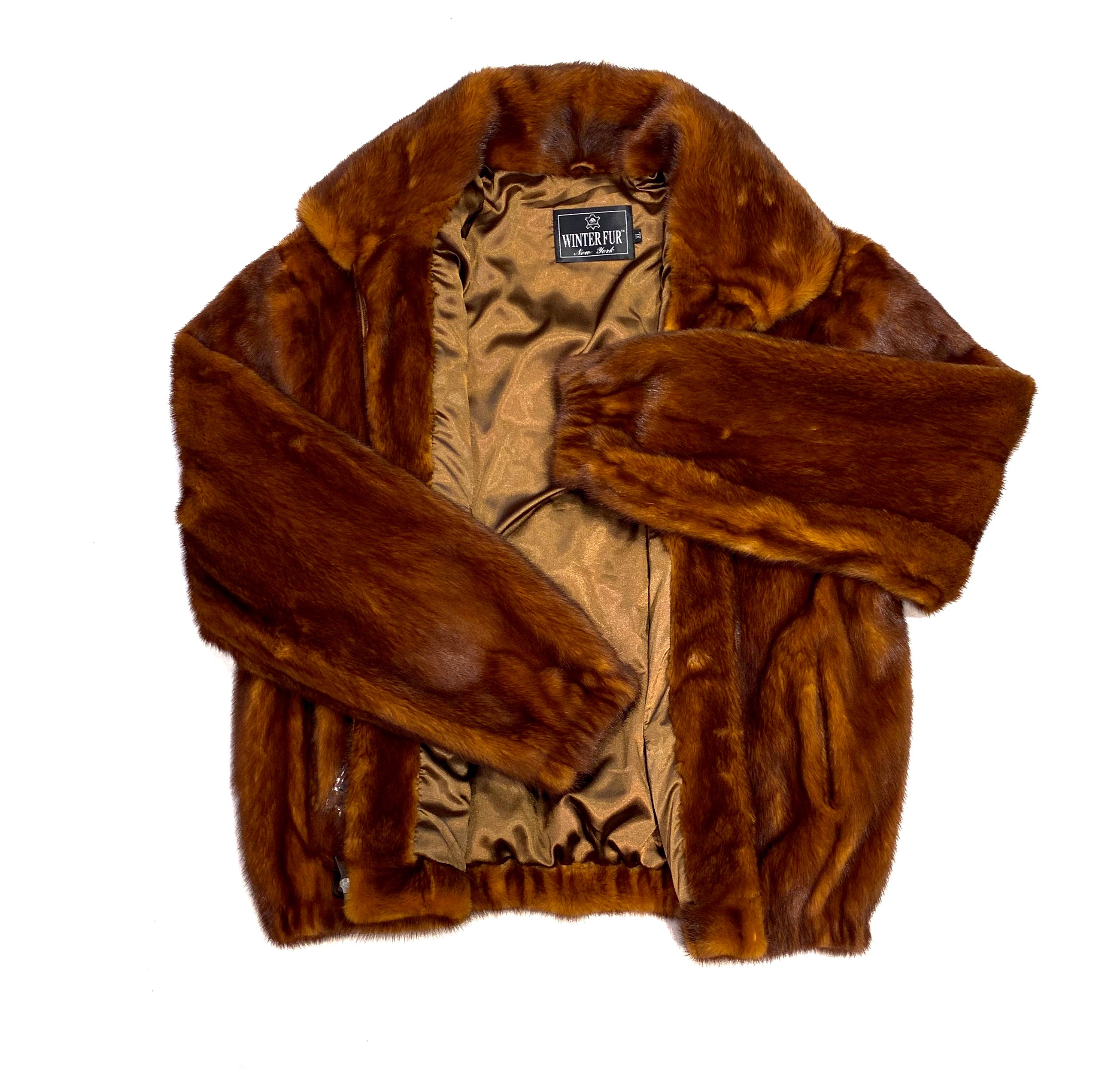 Kashani Men's Cognac Full Mink Fur Coat - Dudes Boutique