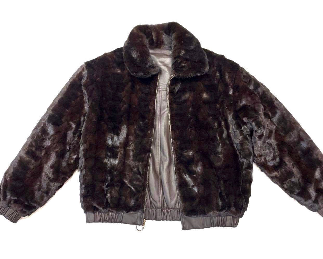 Kashani Men's Chocolate Brown Reversible Leather Mink Coat - Dudes Boutique